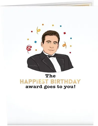 Vista 3 de Lovepop Tarjeta emergente de feliz cumpleaños para ella y él – Tarjetas de felicitación de cumpleaños 3D The Office para niños, niñas, hombres
