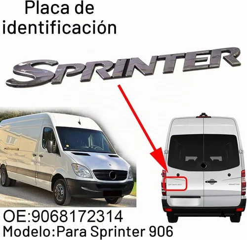Vista 6 de Etiqueta engomada de Sprinter para puerta trasera, insignia, emblema, placa de identificación, símbolo para Mercedes Sprinter 2500, Van Bus Flatbed