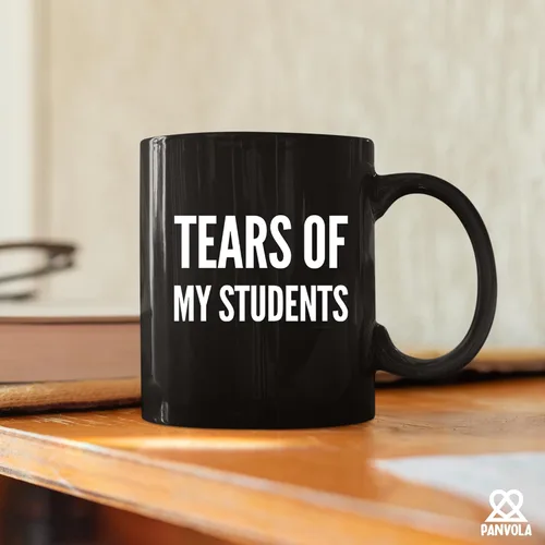Vista 4 de Taza de café de cerámica con diseño de lágrimas de mis estudiantes, regalo de graduación para profesor instructor de física, química, cálculo, Negro