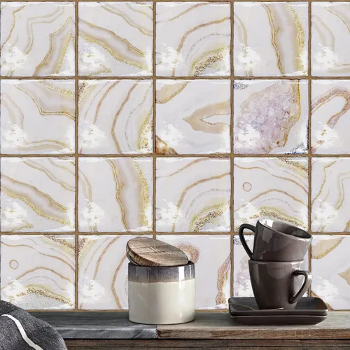 Vista 43 de Alwayspon Vinilo adhesivo efecto piedra, pegatinas para azulejos de pared autoadhesivas, protector antisalpicaduras para cocina y baño, T026