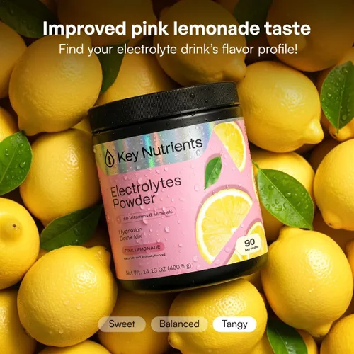 Vista 39 de KEY NUTRIENTS Electrolitos en polvo sin azúcar, limonada de maracuyá con 6 electrolitos y minerales, fibra prebiótica y polvos de hidratación