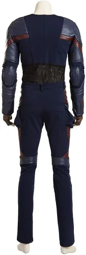 Vista 5 de Joyfunny Superhero Captain Soldier Costume Deluxe Halloween Cosplay Full Set PU Suit
