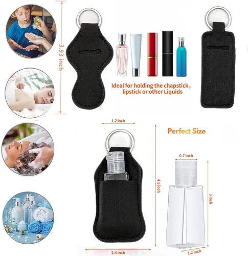Vista 6 de BATUMEYE Juego de llaveros para mujer con alarma, tarjetero, botella de viaje, accesorios para llavero