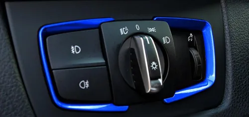 Vista 4 de iJDMTOY 2 interruptores de luz azul que rodean los adornos decorativos compatibles con BMW 2 3 4 Series X5 X6 (F22 F30 F31 F32 F33 F15 F16)