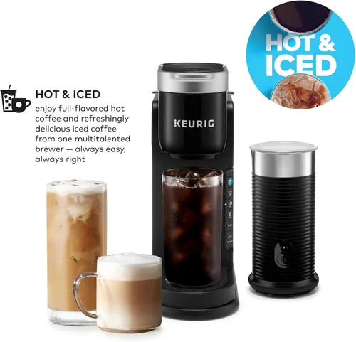 Vista 2 de Keurig K-Café Barista Bar Cafetera y espumador de una sola porción, con 3 tamaños de preparación, capacidad de café caliente y frío, botón