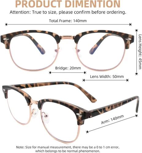 Vista 3 de Paquete de 2 lentes de lectura para hombres y mujeres, lentes de lectura vintage con lente completa, lentes de aumento para exteriores,