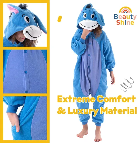 Vista 3 de Beauty Shine Kids Onesie Unisex Child Animal Costume Sleepwear Jumpsuit Christmas Halloween Cosplay Pajamas