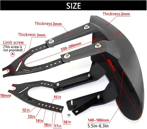 Vista 7 de Guardabarros trasero de motocicleta con solapa de barro para Mt 10 para Gixxer Xr600 para Dio 68 para N & inja 300 para F & ORZA 125 para N y max