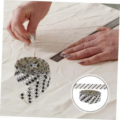 Vista 4 de 1 rollo de diamantes de imitación de cristal con apliques de diamantes de imitación para manualidades, diamantes de imitación para manualidades