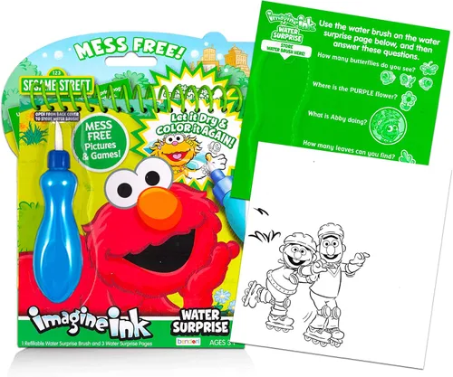 Vista 3 de Imagine Ink Juego de libros de pintura al agua para niños pequeños de 3 a 5 años ~ Paquete de 3 libros de pintura sin desorden con pinceles sorpresa