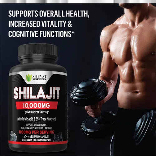 Vista 3 de Shilajit Cápsulas de 22000 mg y más de 85 minerales traza para energía y apoyo inmunológico, shilajit orgánico para hombres y mujeres, pastillas