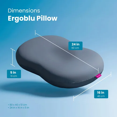 Vista 6 de IWS I WANNA SLEEP Premium Ergoblu Almohada de espuma viscoelástica cervical refrescante Satin-Touch No-Frizz Pillowcase, Orthopedic Neck & Spine