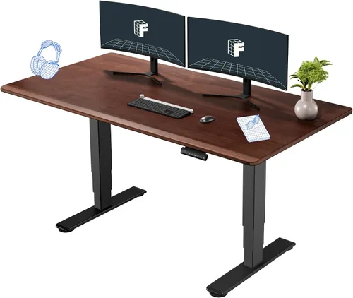 Vista 29 de FlexiSpot E6 Bamboo - Escritorio eléctrico de pie de 3 etapas con motor dual de 48 x 24 pulgadas, soporta 220 libras, altura ajustable con ajustes