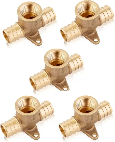 Vista 11 de EFIELD 1/2 "Pex x 1/2" Pex x 1/2" hembra NPT Drop-ear Tee, Latón Crimp Fitting, (PEX1807170)