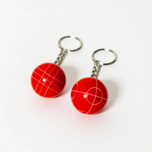 Vista 4 de BuyBocceBalls Listing - Llavero de bola de bochas - Combo 20 Pack con 10 Rojos y 10 Verdes