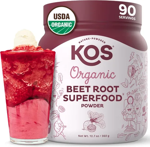 Vista 4 de KOS Betabel orgánico Polvo de betabel natural para intensificar el óxido nítrico Orgánico certificado por la USDA Aumenta el vigor Superalimento