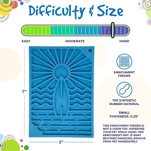 Vista 5 de SodaPup Surf eMat - Alimentador de enriquecimiento duradero fabricado en Estados Unidos con goma no tóxica, segura para mascotas, segura