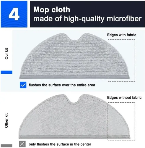 Vista 6 de Filtro Hepa Cepillo lateral principal Trapeador, compatible con Xiaomi Mijia 1C 1T Mi Robot, compatible con aspiradoras robóticas Dreame F9
