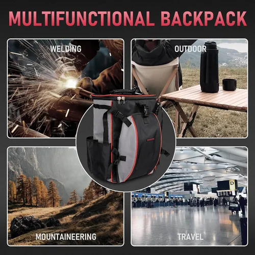 Vista 6 de YESWELDER Mochila de Soldador Paquete de Equipo Extremo con Casco de Seguridad
