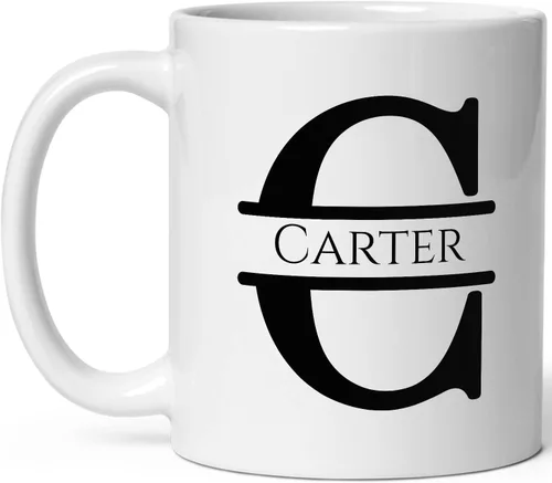 Vista 23 de Taza de café personalizada con monograma, letra inicial A personalizada para mujeres, hombres, niñas, niños, papás, mamás amigos, taza de café