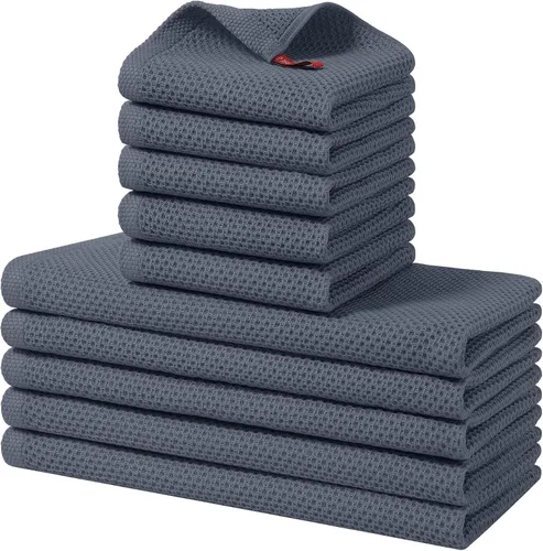 Vista 48 de Homaxy Juego de toallas y paños de cocina 100% algodón, 30 x 30 centímetros y 33 x 71 centímetros, juego de 8 toallas de cocina ultra suaves