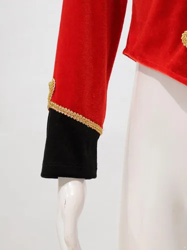 Vista 6 de iiniim Chaqueta con borlas para niños, niñas, para Halloween, maestro de ceremonia, disfraz de circo