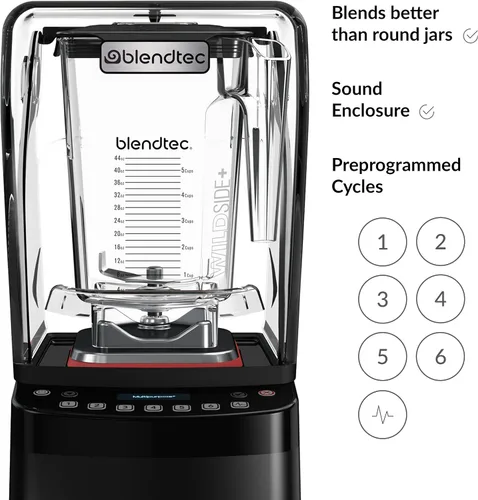 Vista 5 de Blendtec Stealth 885 - Licuadora comercial, tarro WildSide+, carcasa de sonido Blendtec Stealth, potencia de grado comercial más fuerte