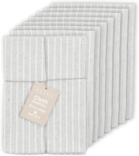 Vista 12 de MEEMA Servilletas de tela Servilletas de tela de algodón lavables hechas de materiales reciclados Juego de regalo de mesa de cocina 19.5 x
