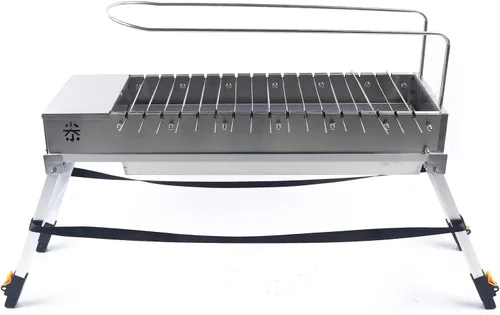 Vista 6 de Parrilla eléctrica para barbacoa al aire libre, parrilla giratoria automática de acero inoxidable con sistema de rotación independiente de doble