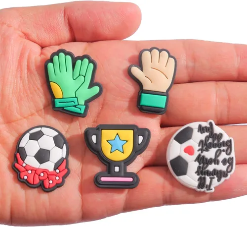 Vista 5 de Dijes deportivos para zapatos de cocodrilo, béisbol, sóftbol, fútbol, baloncesto, croc, dijes para niños, niñas, mujeres y hombres