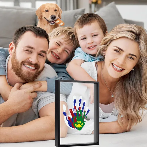 Vista 7 de Kit de Impresiones de Manos Familiares Guanshiya, Marco de Madera para Arte DIY para Noche Familiar, Regalos para Nuevos Padres, Regalos de Negro