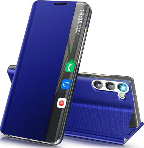 Vista 10 de Funda de teléfono para Samsung Galaxy A16 5G, Clear View Window Funda delgada de lujo para teléfono Galaxy A16 con soporte, funda protectora