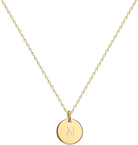 Vista 9 de Valloey Rover - Collares con inicial para mujer, chapado en oro de 14 K, con letra redonda, dije de disco de moneda de doble cara, grabado de la A a