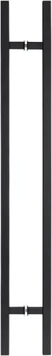 Vista 2 de Prima Decorative - Tirador de puerta cuadrado de acero inoxidable de 72 pulgadas (72 pulgadas), manija de barra de montaje lateral trasero a Negro