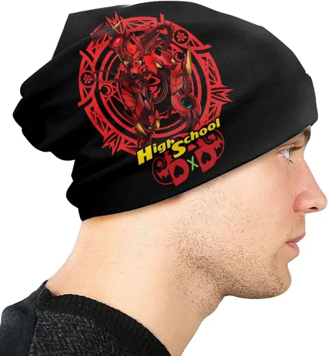 Vista 4 de Anime High School DxD Beanie Hat para hombres y mujeres verano fino sombreros de punto calavera negro, Negro