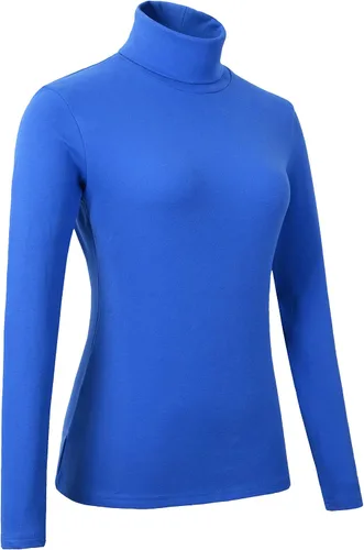 Vista 3 de HieasyFit suéter básico de cuello alto de algodón suave para mujer