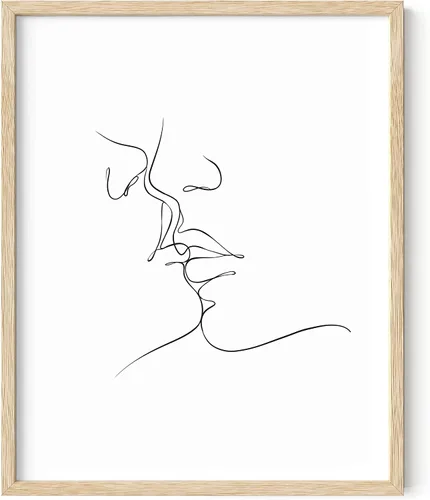 Vista 64 de HAUS AND HUES Arte de pared minimalista - Dibujo moderno de líneas abstractas, impresión de boceto femenino simple, obra de arte para el hogar