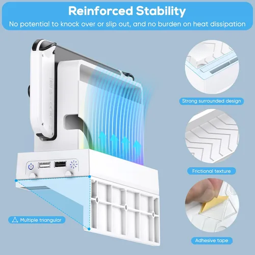 Vista 4 de Kit de montaje en pared para Nintendo Switch y OLED, soporte de consola de muelle de interruptor, accesorios de interruptor con 7 modos de luz, 7