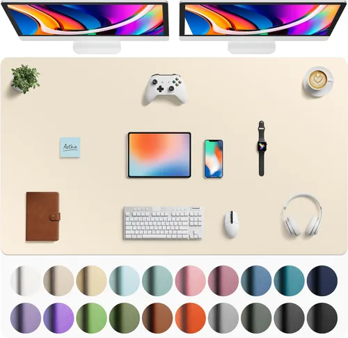 Vista 172 de Aothia - Protector de escritorio de cuero sintético grande, base antideslizante para mouse y superficie para escribir, impermeable, fácil de Agua