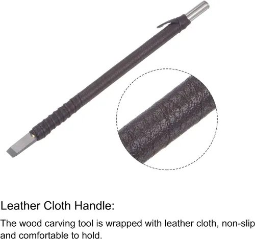 Vista 4 de uxcell Cuchillo para tallar cinceles de madera, carburo de tungsteno de 0.236 pulgadas, punta plana para carpintería, herramienta de mano Graver
