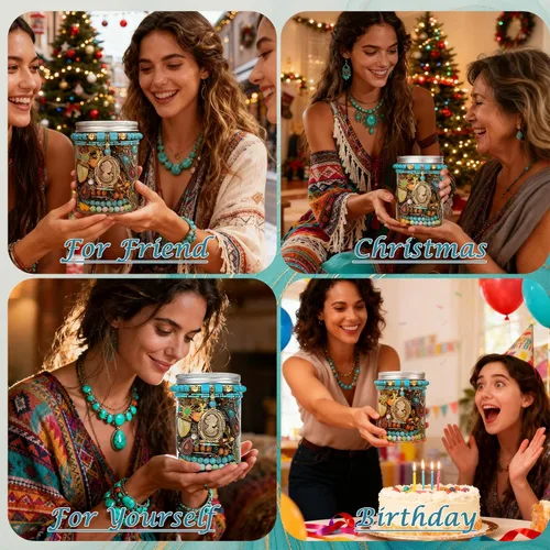 Vista 3 de SMUOBT Paquete de tarros de joyería misteriosa, caja de joyería sorpresa de 40 a 45 piezas para mujer, juego de regalo