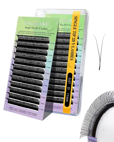 Vista 161 de NAGARAKU YY - Extensiones de pestañas, suministros Y, Lash 4D, Easy Fan, pestañas cruzadas de volumen ruso, pestañas YY, tejidas a mano, malla