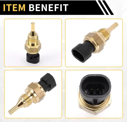 Vista 6 de Sensor de temperatura del refrigerante para Ram 2500 2011-2024 Sensor de unidad de envío de temperatura del agua Número 5011852AB tono dorado
