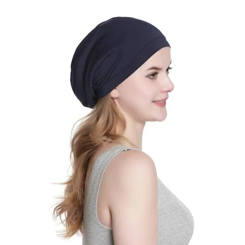 Vista 60 de Alnorm - Gorro con forro de satén y suave banda elástica para hombres y mujeres, talla única Se ajusta a la mayoría