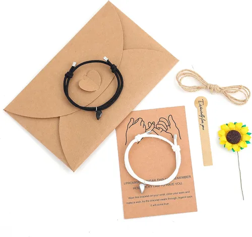Vista 6 de Pulsera magnética para parejas, con corazón, atracción mutua, a juego, regalos para mujeres, hombres, novio, novia, mejor amigo, Acero inoxidable