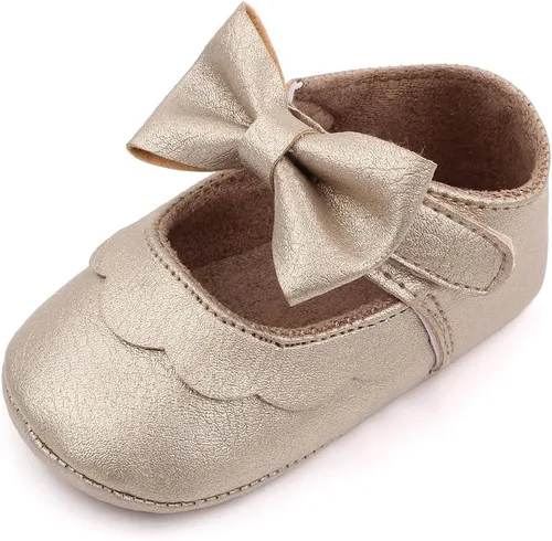 Vista 4 de Zapatos Mary Jane para bebés y niñas, suela de goma antideslizante, zapatillas de ballet para vestido de princesa, zapatos de boda, zapatos de cuna