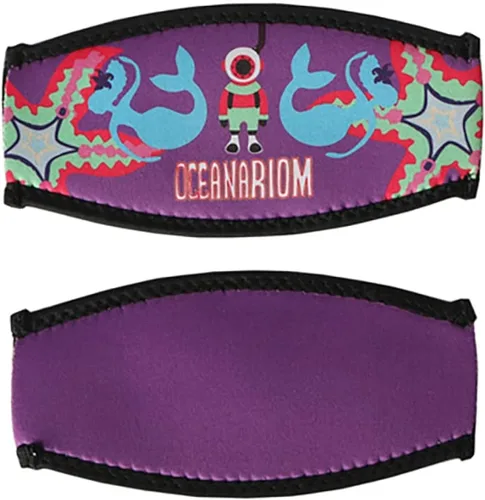 Vista 8 de Máscara de buceo, cubierta de neopreno, máscara de buceo, envoltura de correa para máscara de snorkel para hombres y mujeres Ballenas azules