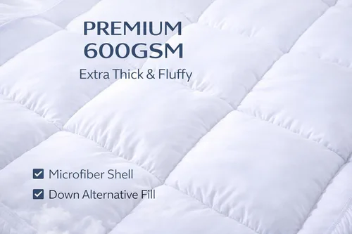 Vista 4 de EVOLIVE Funda de colchón tamaño Queen, protector de colchón acolchado de microfibra suave, bolsillo profundo de 8-18 pulgadas, lavable a máquina