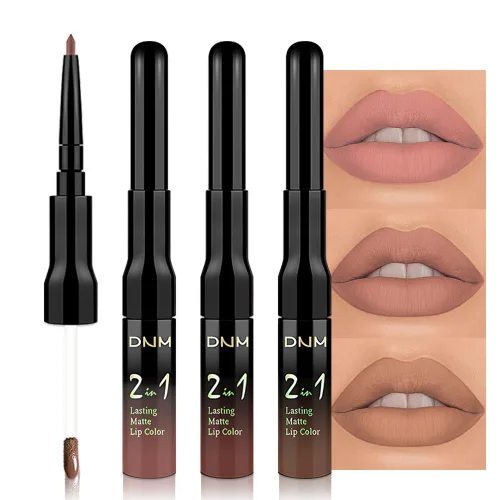 Vista 17 de evpct Juego de 3 lápices labiales líquidos y delineadores de labios para mujeres, 24 horas de larga duración, 24 horas, lápiz labial mate de larga
