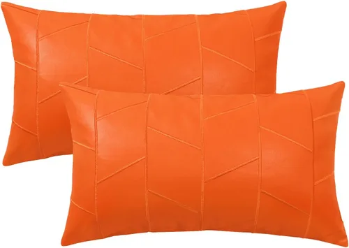 Vista 46 de BRAWARM Fundas de almohada de cuero 16 X 16 pulgadas, paquete de 2 fundas de almohada de cuero sintético negro, fundas de almohada decorativas